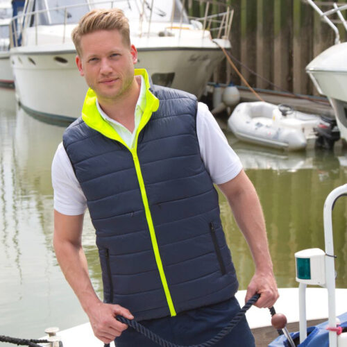 Reversible soft padded safety gilet