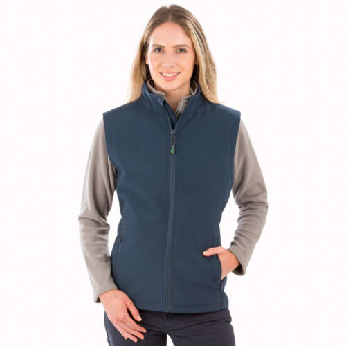 Womens recycled 2-layer printable softshell bodywarmer