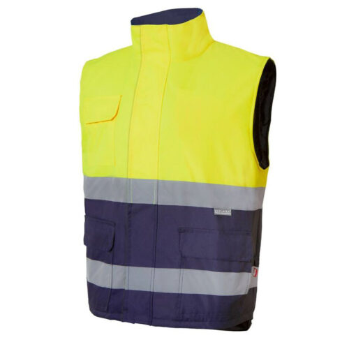 Bodywarmer matelassé bicolore haute visibilité